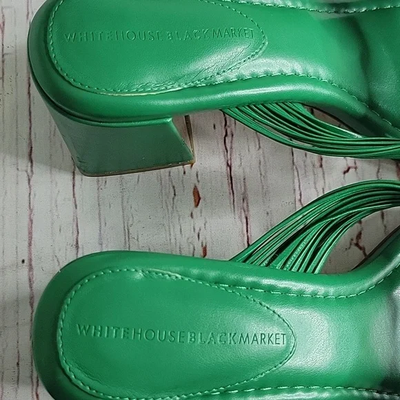 White House Black Market Elegant Green Women's Heeled Sandals SIZE 8 - Picture 6 of 10